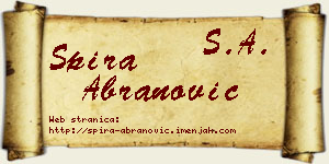 Spira Abranović vizit kartica
